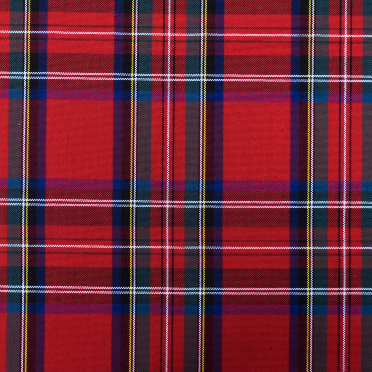 School Red-Blue-Multi Plaid Poly Madras Woven Fabric By the Yard